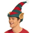 thumbnail image 1 of PMU Christmas Magical Elf Hat with Ears Felt Red/Green Stripes - Adult Size Hats for Women, Men, Funny Headwear and Caps Costume, Party Accessories, Plays, Photo Shoots (3/Pkg) Pkg/1, 1 of 8