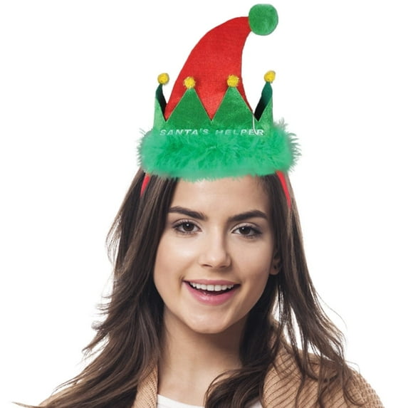 PMU Christmas Santa's Helper Headband Party Accessory Red and Green Christmas Celebration Costume Party Accessories Props and Party Supplies for Plays, Festivals, Photo Shoots (1/Pkg) Pkg/1