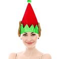 thumbnail image 1 of PMU 3Pc Christmas Elf Hat with Jingle Bells And Ears, Green and Red Striped Funny Xmas Hats, Elf Outfit Accessories for Christmas Holiday, 1 of 7