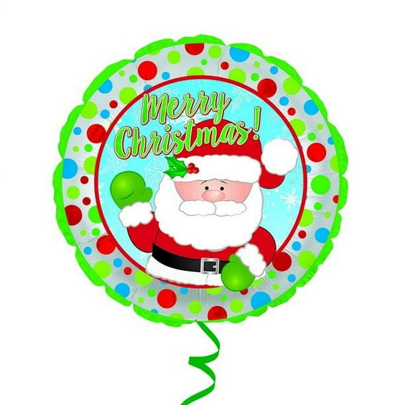 PMU Christmas Waving Santa 18 Inch Mylar-Foil Balloon Pkg/1