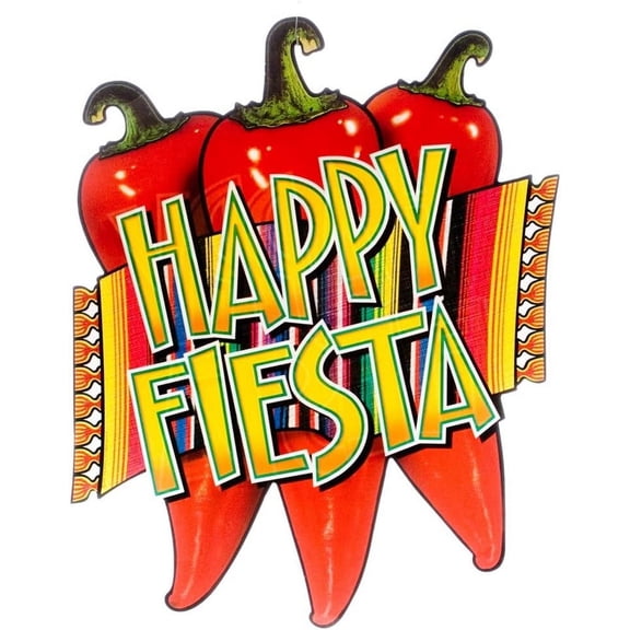 PMU Cinco de Mayo "HAPPY FIESTA" 17in Cutout Party Accessory Decoration (1/pkg)Pkg/1