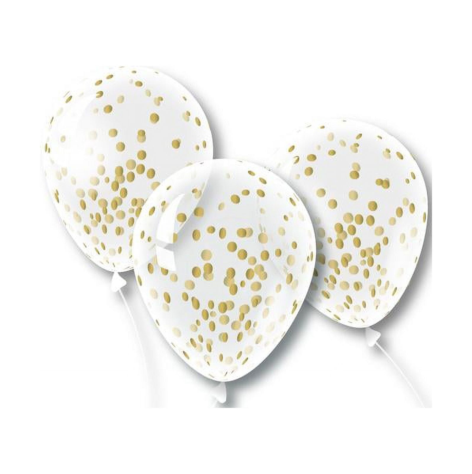 PMU Confetti Balloons 12 Inch Clear Latex Balloons with Gold Confetti ...