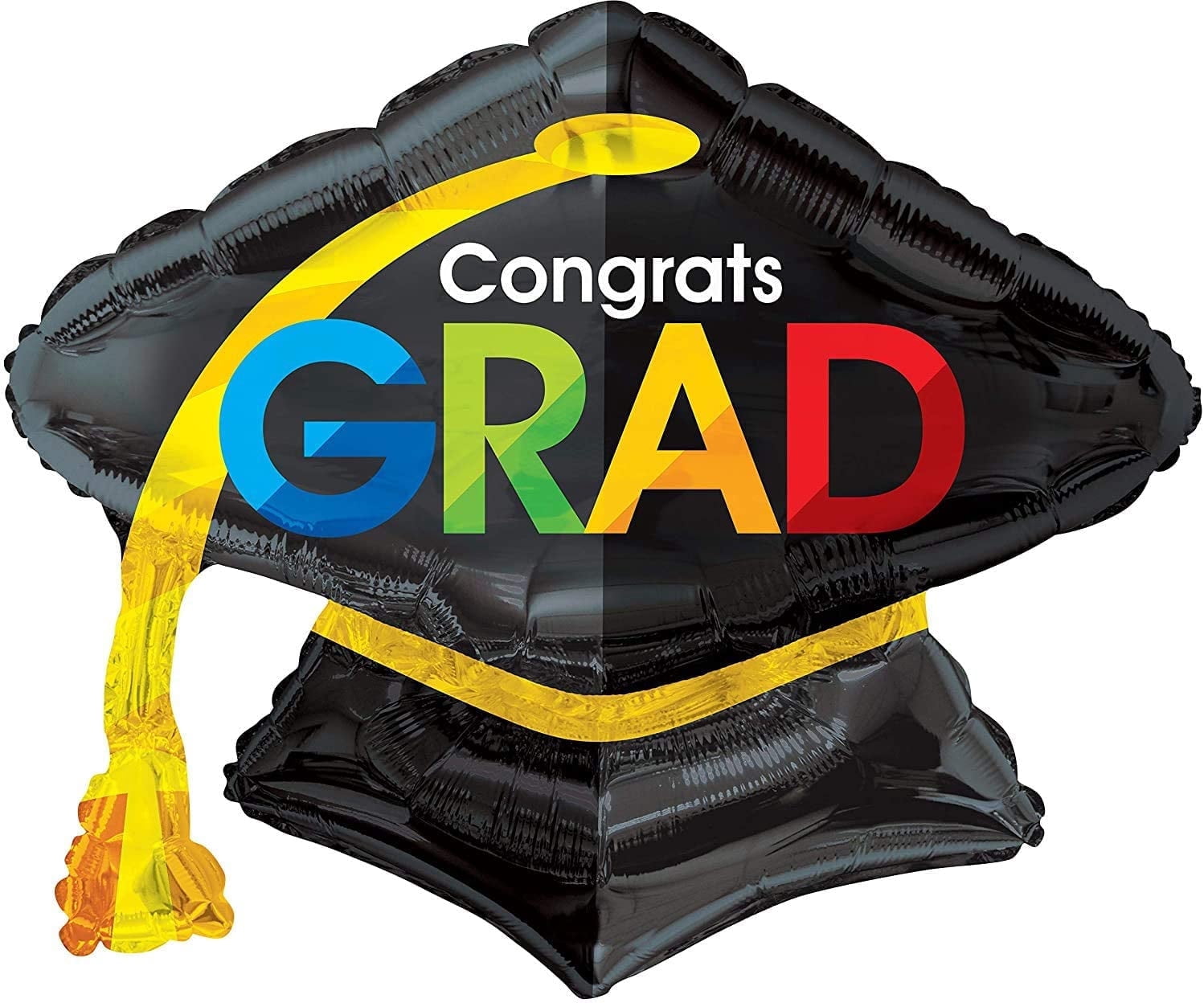 PMU Graduation Congrats Grad Cap Shape 28 Inch Mylar Balloon Pkg/5 ...