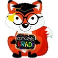 thumbnail image 1 of PMU Congrats Grad Fox with Glasses Balloon, Graduation Decoration Mylar Balloons, (1/Pkg) Pkg/25, 1 of 6