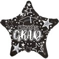 thumbnail image 1 of PMU Graduation Congrats Grad Star Black 18 Inch Mylar Balloon Pkg/25, 1 of 7