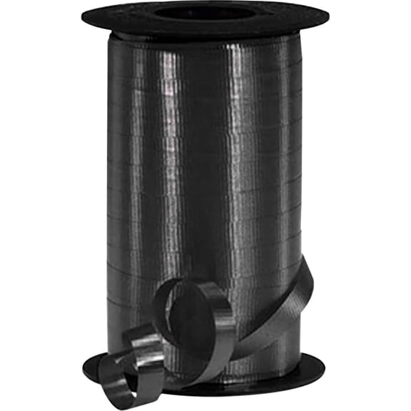 PMU 250 Yards x 3/8in Black Crimped Curling Ribbon String for Gift Wrapping Ribbon Balloon String Birthday Celebration Party Presents Decor, Festival Art Craft Accessories (1-250 Yard Rolls)