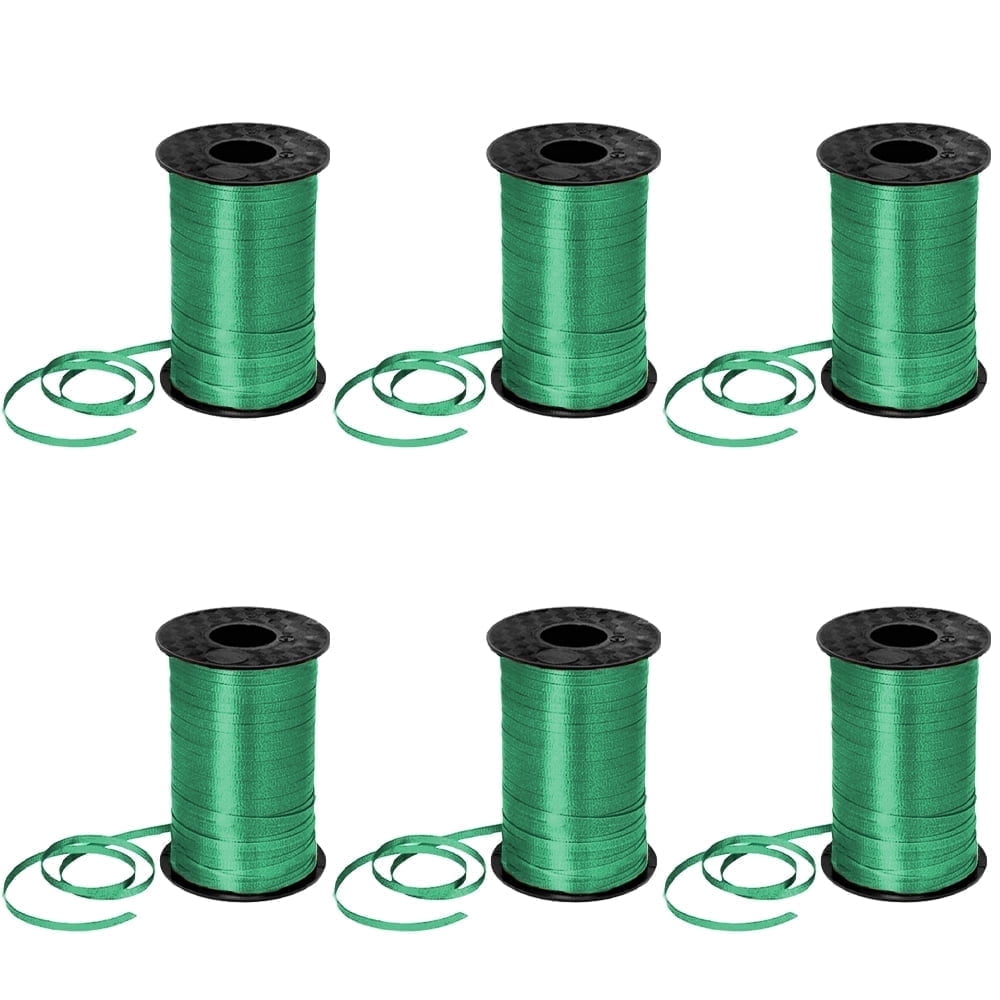 PMU 3000 Yards x 3/16in Emerald Green Crimped Curling Ribbon String for Gift Wrapping Ribbon Balloon String Birthday Celebration Party Presents Decor Festival Art Craft Accessories(6-500 Yard Rolls)