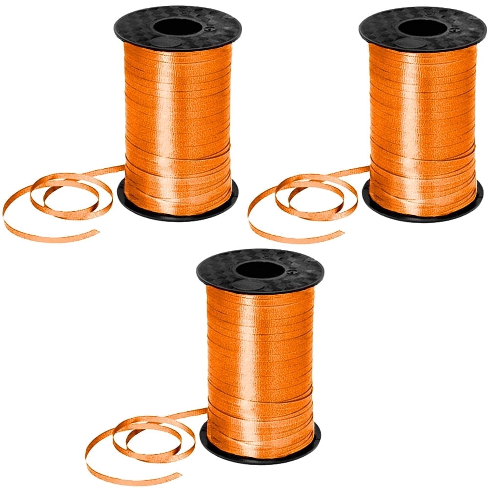 PMU 1500 Yards x 3/16in Orange Crimped Curling Ribbon String for Gift ...