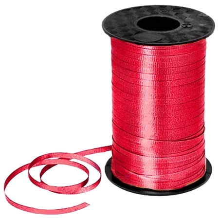 PMU 500 Yards x 3/16in Red Crimped Curling Ribbon String for Gift Wrapping Ribbon Balloon String Birthday Celebration Party Presents Decor, Festival Art Craft Accessories (1-500 Yard Rolls)