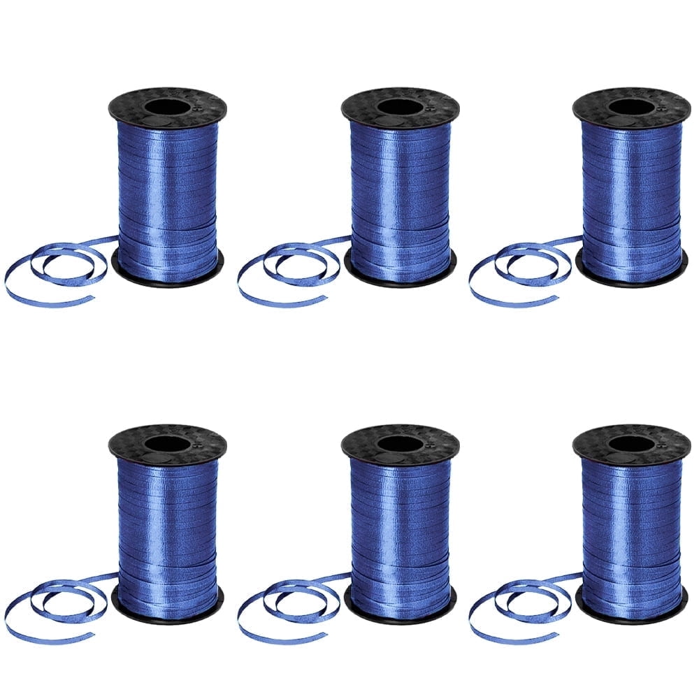 PMU 3000 Yards x 3/16in Royal Blue Crimped Curling Ribbon String for Gift Wrapping Ribbon Balloon String Birthday Celebration Party Presents Decor, Festival Art Craft Accessories (6-500 Yard Rolls)