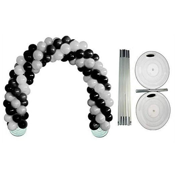 PMU DIY Professional Balloon Arch Deluxe Kit (Black and Silver) Balloon Garland for Party Decoration, Decoration Kit for Birthday Party, Wedding, Graduation, Baby Shower (41687-61646) Pkg/1