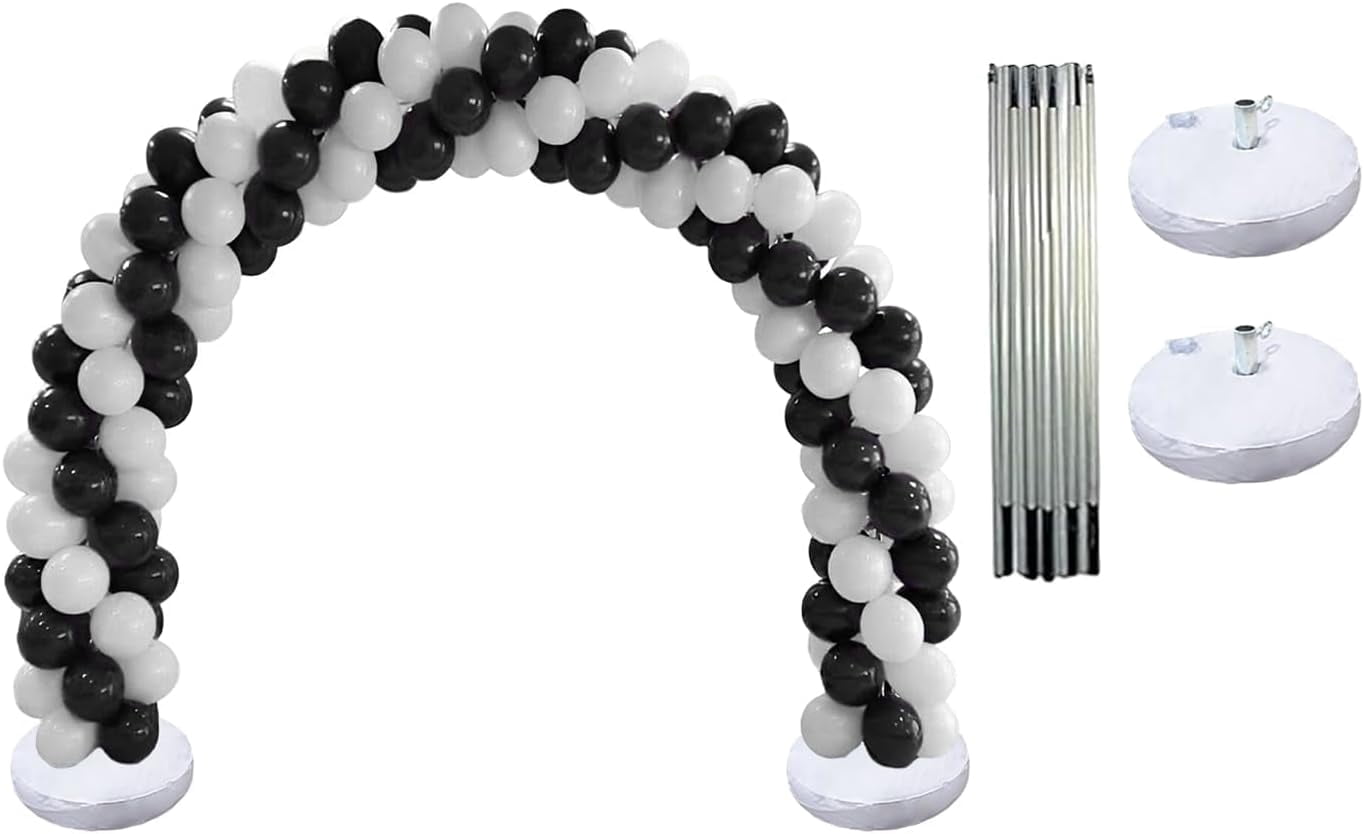 PMU DIY Professional Balloon Arch Deluxe Kit (Black and Silver) Balloon Garland for Party Decoration, Decoration Kit for Birthday Party, Wedding, Graduation, Baby Shower (41687-61646) Pkg/1