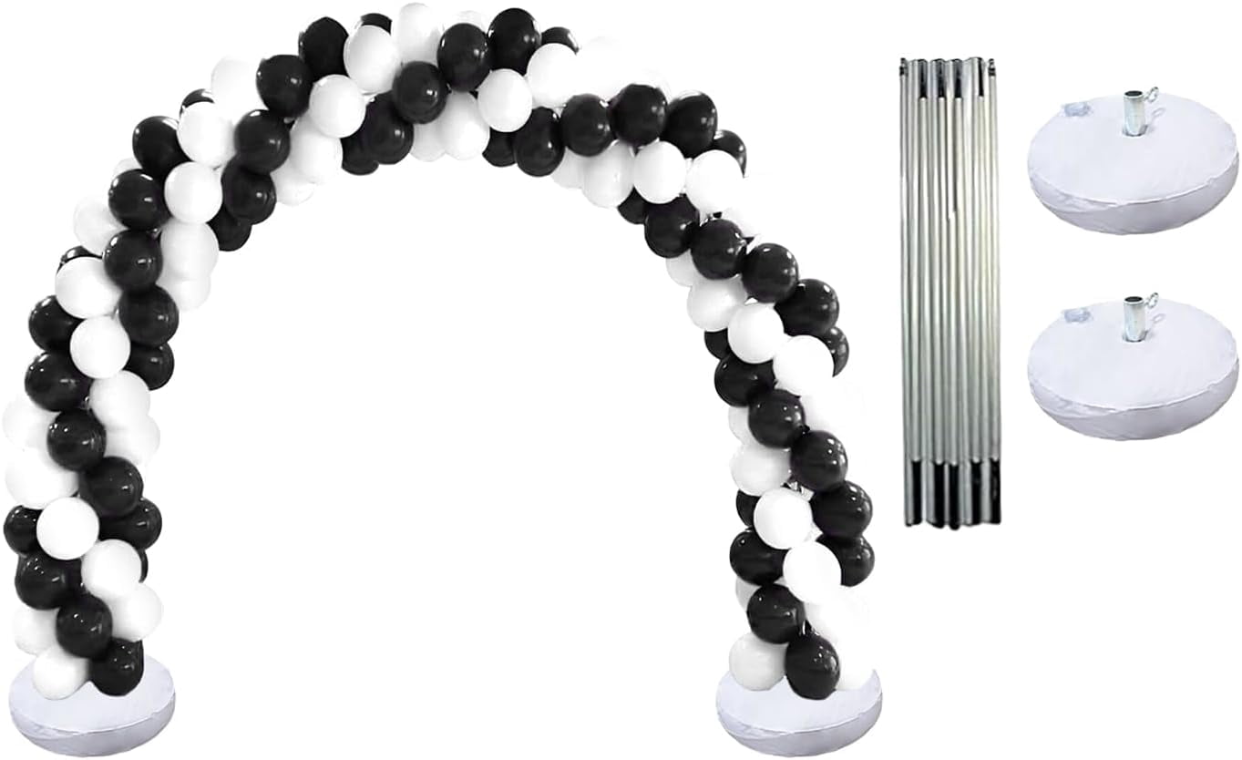 PMU DIY Professional Balloon Arch Deluxe Kit (Black and White) Balloon Garland for Party Decoration, Decoration Kit for Birthday Party, Wedding, Graduation, Baby Shower (41688-61646) Pkg/1