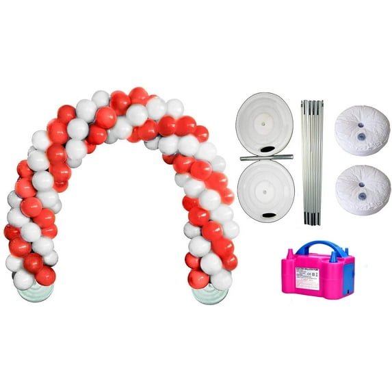 PMU DIY Professional Balloon Arch Premiere Kit (St. Valentine's Day Red & White) Balloon Garland Party Decoration Decoration Kit Birthday Party Wedding Graduation Baby Shower (41704-61646-73005) Pkg/1