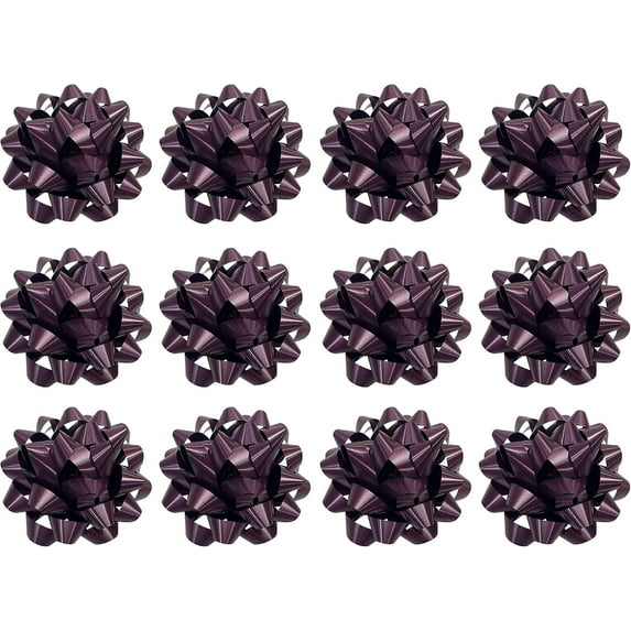 PMU Decorative Confetti Gift Bows 4-1/4 Inch Large Burgundy Wine (12/Pkg) Pkg/1