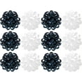 thumbnail image 1 of PMU Decorative Confetti Gift Bows 4-1/4 Inch Large Satin Black and White Assortment (12/Pkg) Pkg/1, 1 of 1