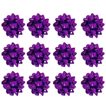 PMU Decorative Confetti Gift Bows, 4-1/4 Inch Large, Sparkel Purple (12/Pkg) Pkg/1