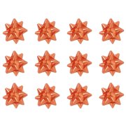 PMU Decorative Star Gift Bows 3-3/4 Inch Medium Orange 12/Pkg Pkg/1