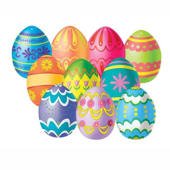 PMU Easter Celebrations 4.5 inch Mini Easter Egg Cutouts - Party Decoration and Accesories (10/pkg) Pkg/1