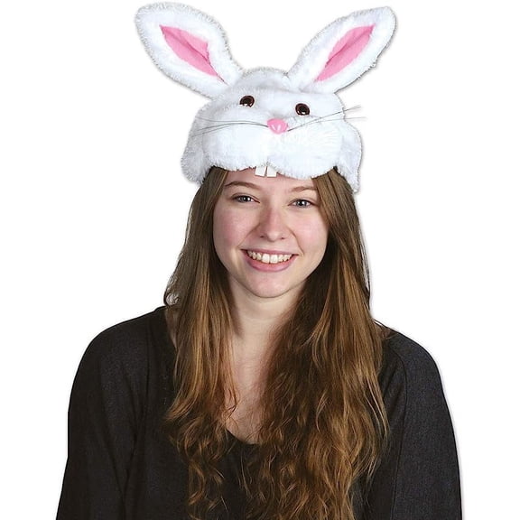 PMU Easter Celebrations Plush Bunny Head Hat - Party Costume and Wearable Accessories (1/pkg) Pkg/1