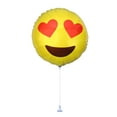 thumbnail image 1 of PMU Emoji Balloons 9 inch Pre-Inflated with Stick (Heart Shaped Eyes) (1/pkg) Pkg/1, 1 of 1