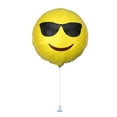 thumbnail image 1 of PMU 3 Pcs Emoji Too Cool Sunglasses Smiley Face Balloon 9 Inch Pre-Inflated with Stick and Fringe Ribbons Funny Balloons Party Birthday Decorations (Sunglasses), 1 of 6