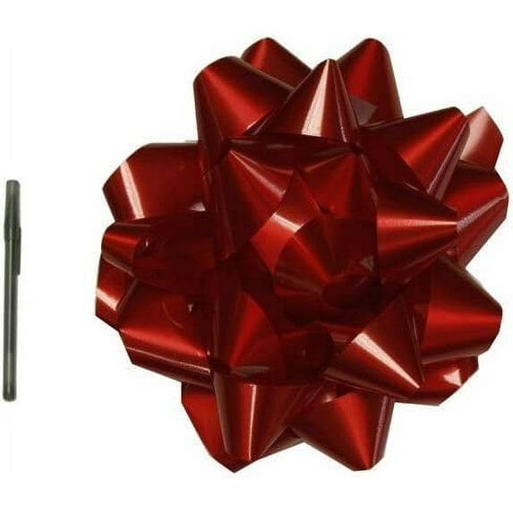 PMU Extra Large Gift Bow 13 Inch Red Lacquer Mega Bow for Cars, Birthday Presents, Christmas Presents, Large Gift Wrapping Pkg/6