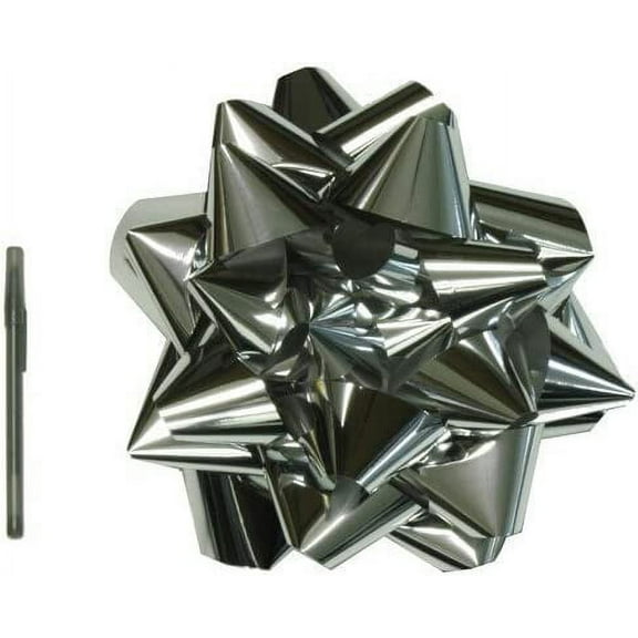 PMU Extra Large Gift Bow 13 Inch Silver Mega Bow for Cars, Birthday Presents, Christmas Presents, Large Gift Wrapping Pkg/1