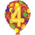 thumbnail image 1 of PMU Foiltex 18 Inch Number 4 Latex Shape Bright Party Decoration Balloons Pkg/5, 1 of 1