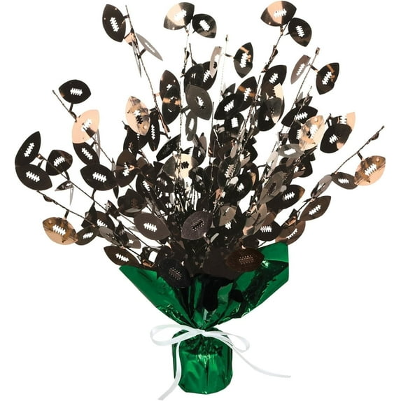 PMU Football Balloon Centerpiece- Gleam 'N Burst Beautiful Table Centerpieces for Memorial, Birthdays, Halloween, Veterans, Party & Independence Day Celebration - 15in / 7.34cm (1/Pkg) Pkg/1