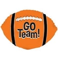 thumbnail image 1 of PMU Football Balloons "Go Team!" 10 Inches Pre-Inflated with Stick (Orange) Pkg/24, 1 of 1