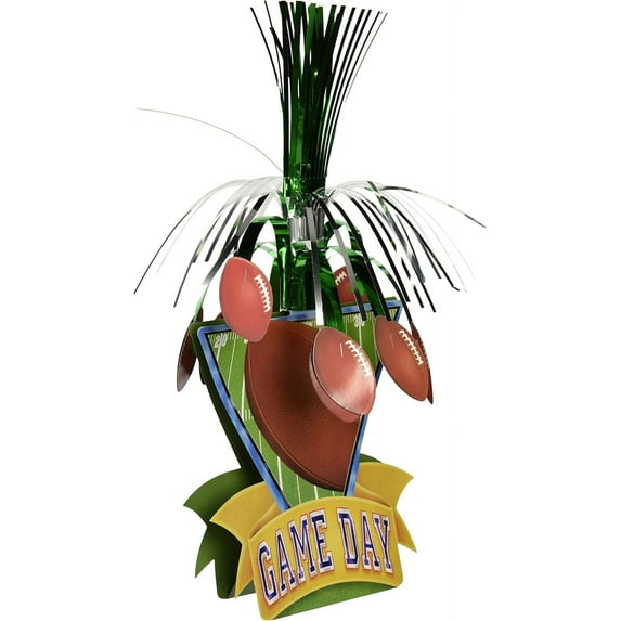 PMU Football Decorations - Game Day Football Centerpiece 7in x 13in Super Bowl Sports Theme Party Accessories (1/pkg) Pkg/1