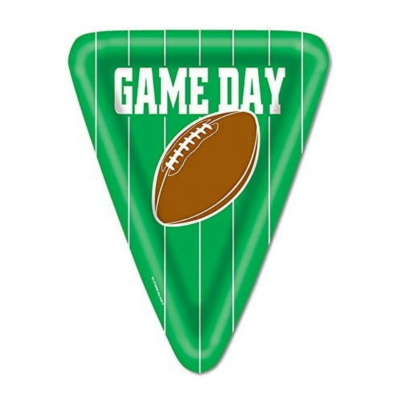 PMU Football Decorations - Game Day Triangle Football Party Plates 10inch Super Bowl Tableware Sports Theme Party Decoration Accessories (8/Pkg) Pkg/1