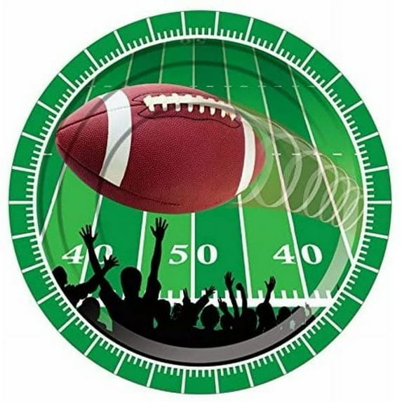 PMU Football Decorations - Party Dessert Plates 7in Super Bowl Tableware Sports Theme Party Decoration Accessories (8/Pkg) Pkg/3