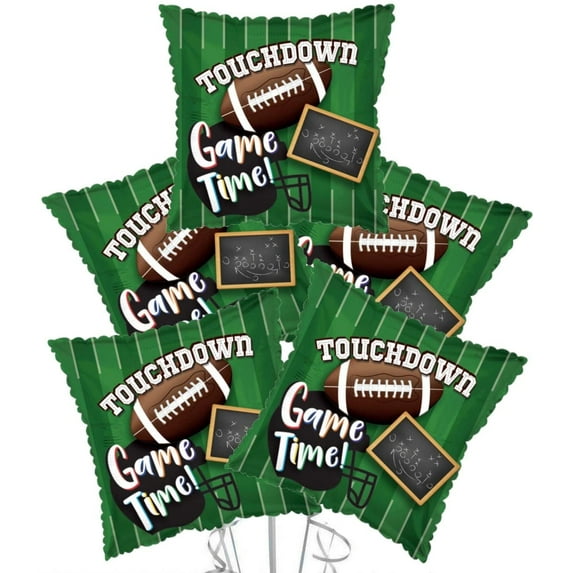 PMU Football Decorations - Touchdown Game Time 18 Inch Mylar Balloon (1/Pkg) Pkg/10