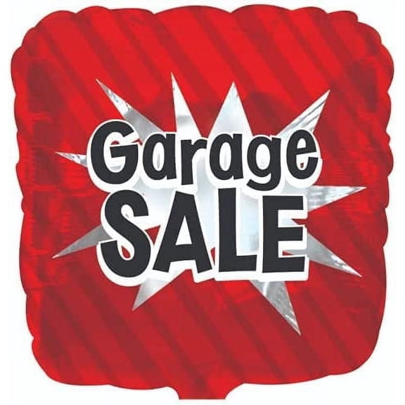 PMU Garage Sale Square Shaped 18 Inch Mylar-Foil Balloon Pkg/1