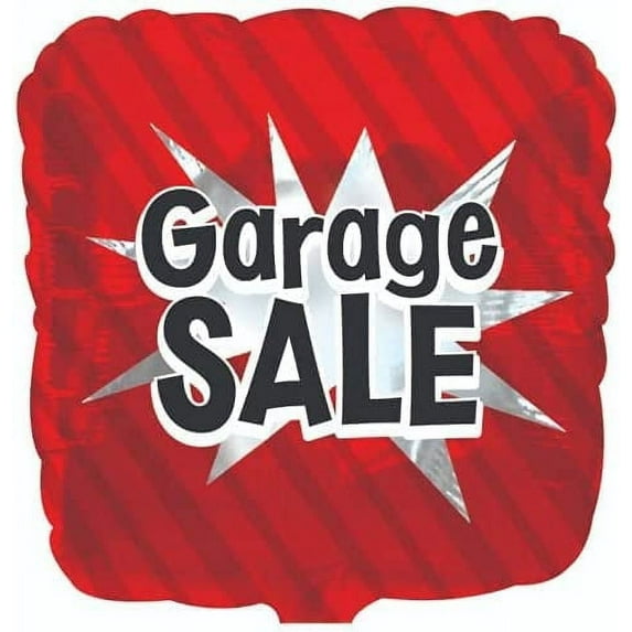 PMU Garage Sale Square Shaped 18 Inch Mylar-Foil Balloon Pkg/25