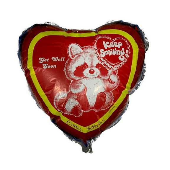 PMU Get Well Soon Balloon 18 Inch Keep Smiling Raccoon Mylar/Foil Pkg/1