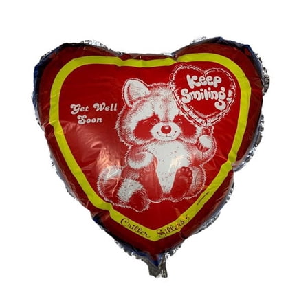 PMU Get Well Soon Balloon 18 Inch Keep Smiling Raccoon Mylar/Foil Pkg/5