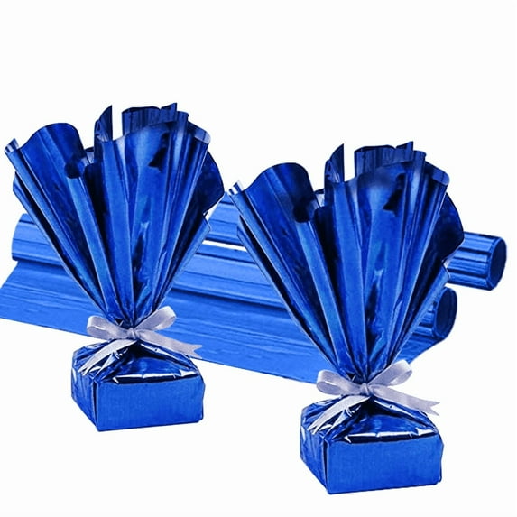 PMU (2) Gift Wrap Mylar Roll Metallic Baby Blue 2-sided, 24 Inches X 25 Ft Roll 1.4 Mil Highly Reflective Mylar Film, Great for Gifts, Birthdays, Christmas, Baskets, Arts & Crafts