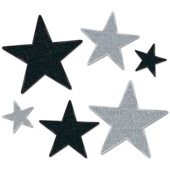 PMU Glittered Star Cutouts Assorted Party Accessory Pkg/1