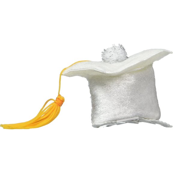 PMU Grad Cap Hair Clip (White) Party Accessory Pkg/1