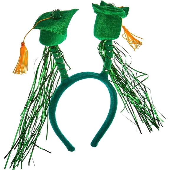 PMU Grad Cap w/Fringe Boppers (green) Party Accessory Pkg/1