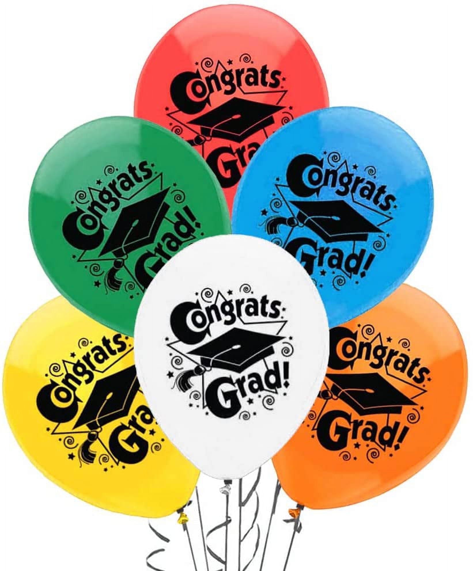 PMU Graduation Balloons 12 Inch Congrats Grad Assorted Latex Pkg/25 ...