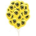 thumbnail image 1 of PMU 100 Pcs Graduation Balloons PartyTex 11 inch Premium Yellow with All-Over Print White Grad Caps-Confetti and Streamers Graduation Party Decorations, 1 of 7