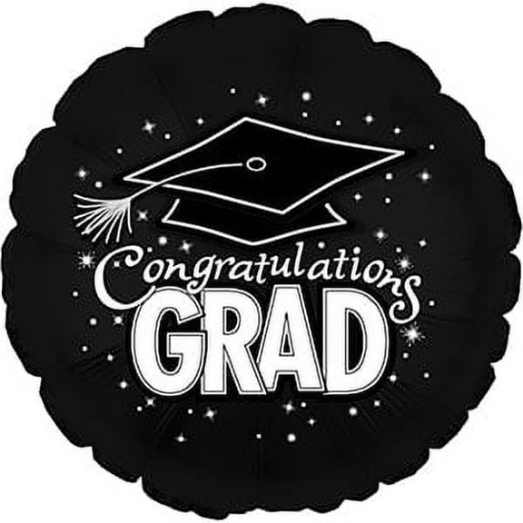 PMU Graduation Cap 18in Mylar Balloon Black Pkg/25