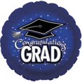 thumbnail image 1 of PMU Graduation Cap 18in Mylar Balloon Blue Pkg/5, 1 of 1