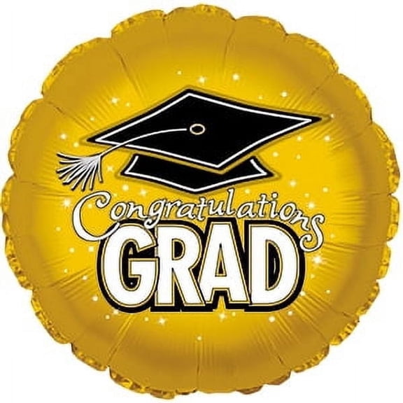 PMU Graduation Cap 18in Mylar Balloon Gold Pkg/1