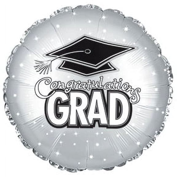 PMU Graduation Cap 18in Mylar Balloon Platinum Pkg/1