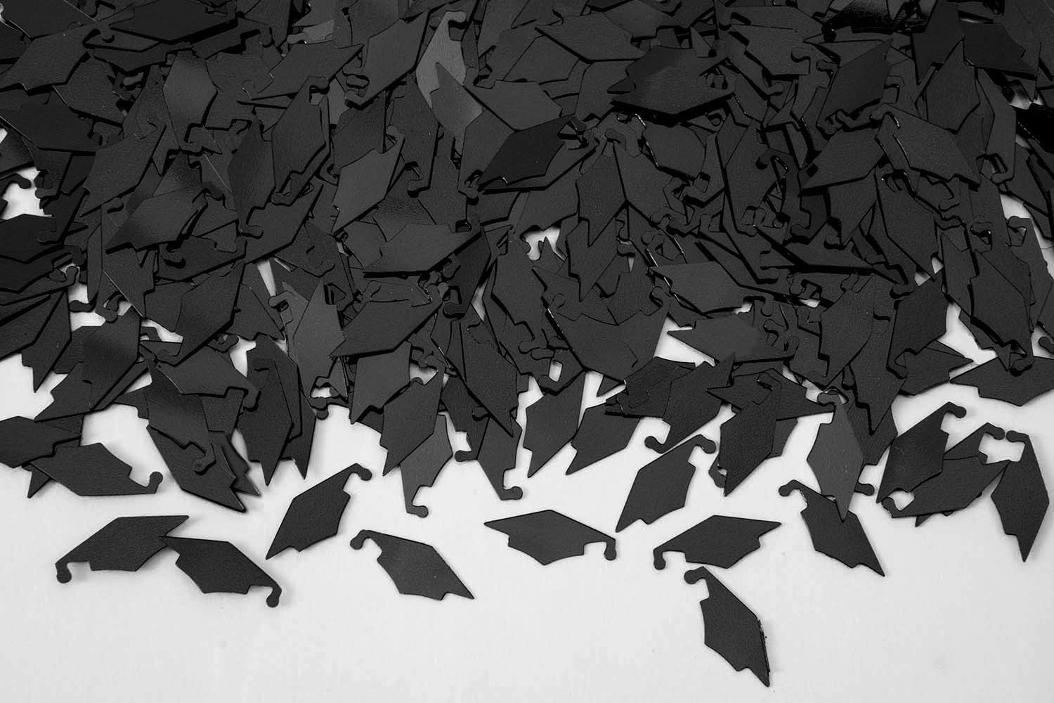 PMU Graduation Confetti Grad Cap 12 Pack, 0.5 oz Black Grad Confetti Table Decorations, Graduation Party Decor